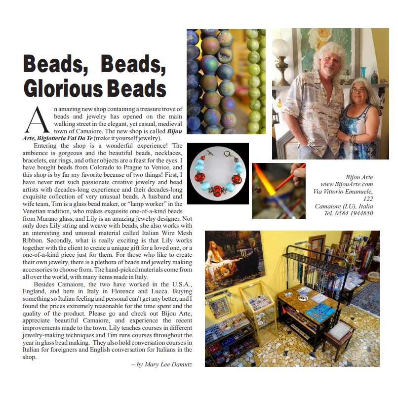 Lucca Grapevine Article On Lily, Tim & Bijou Arte