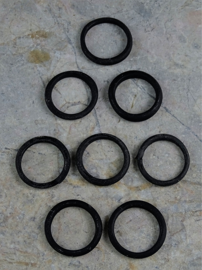 Large Glass Rings - Matte Black
