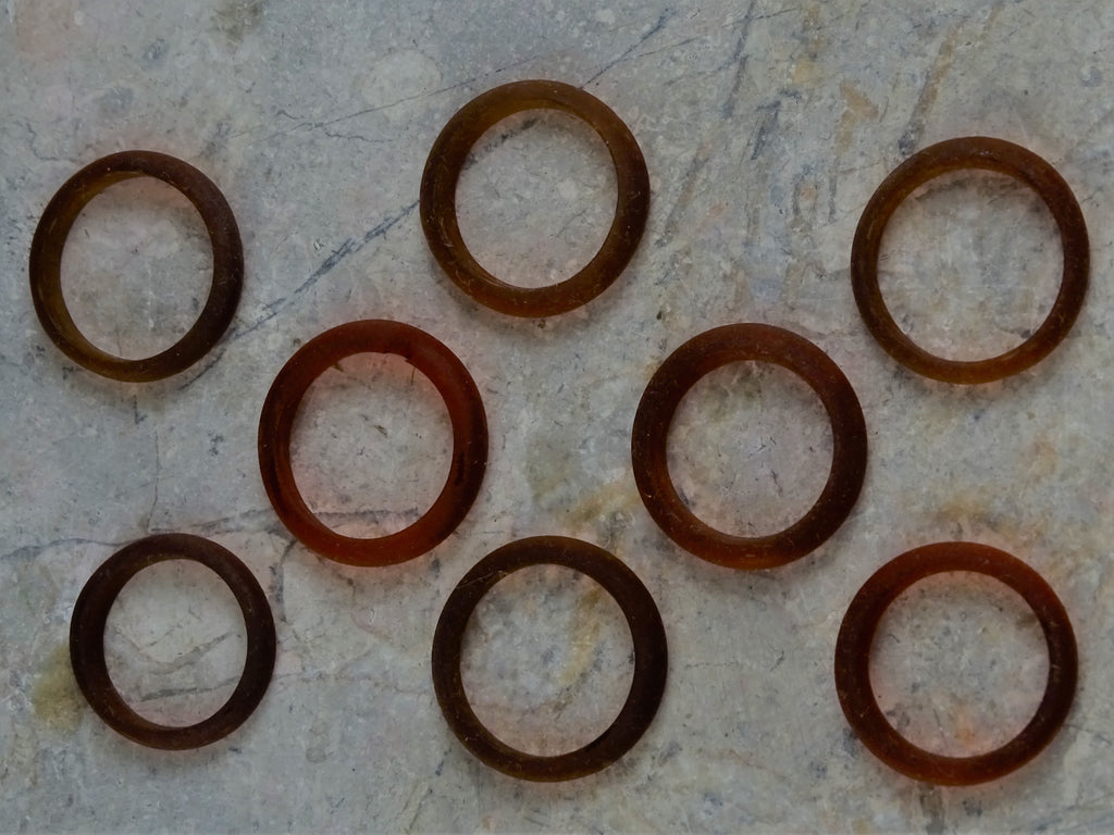 Large Glass Rings - Matte Carnelian