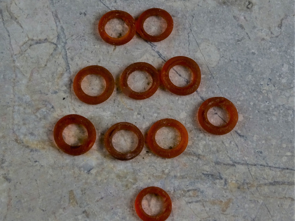 Small Glass Rings - Matte Carnelian