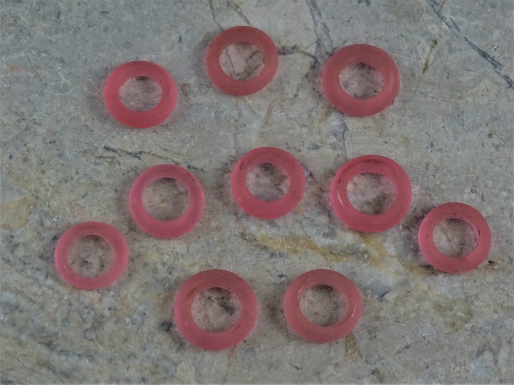 Small Glass Rings - Matte Light Rose
