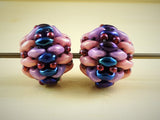 Duo Lantern Beads - Hand-Woven, Beaded-Bead Pairs for Earrings