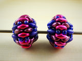 Duo Lantern Beads - Hand-Woven, Beaded-Bead Pairs for Earrings