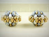 Duo Lantern Beads - Hand-Woven, Beaded-Bead Pairs for Earrings
