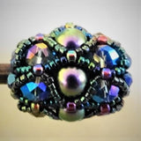 NOIR Focal Bead - Hand-Woven Beaded Bead