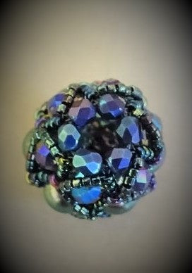 NOIR Focal Bead - Hand-Woven Beaded Bead