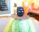 NOIR Focal Bead - Hand-Woven Beaded Bead
