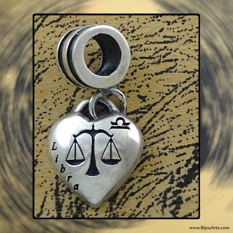 Sterling Silver “Pandora-style” Astrological Charm: LIBRA