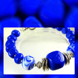Artisan Bracelet w/ Our Own Handmade Lampwork Beads: Lapis