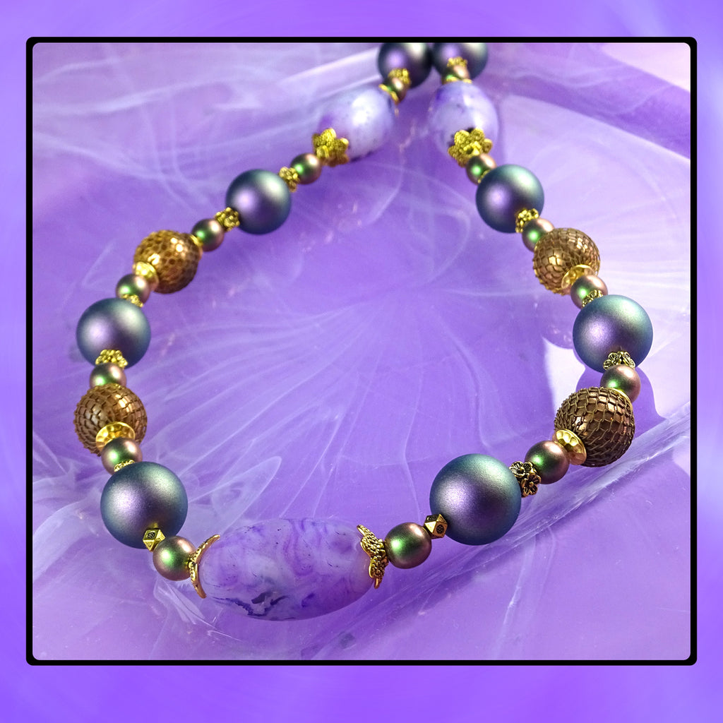 Violet Evening Necklace (Featuring Italian Resin Beads)
