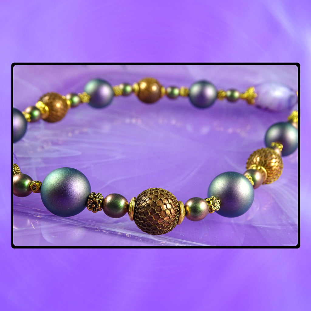 Violet Evening Necklace (Featuring Italian Resin Beads)
