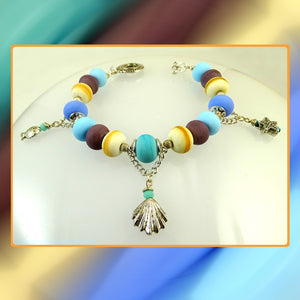 Pebbled Beach Bracelet Featuring Our Own Handmade Beads