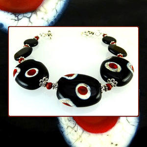 Bracelet w/ Our Own Handmade Lampwork Beads & Czech Glass