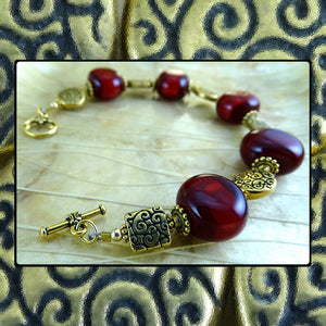 Shabby Chic Bracelet w/ Our Own Handmade Glass Beads