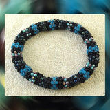 Black n' Blue Peyote Stitch Bangle