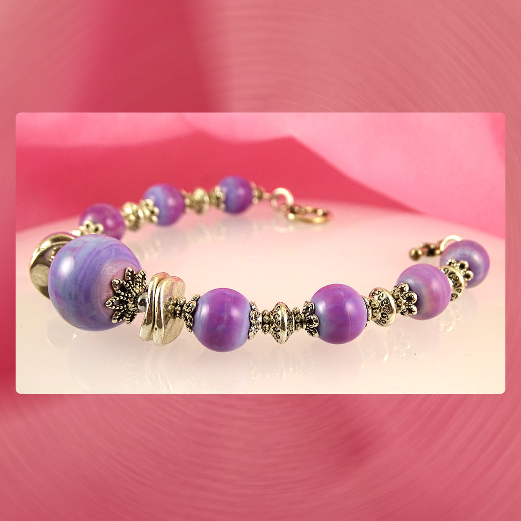 Beaded Bracelet w/ Our Own Handmade Glass Beads