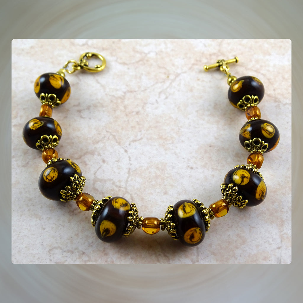 Beaded Bracelet w/ Our Own Handmade Glass Beads