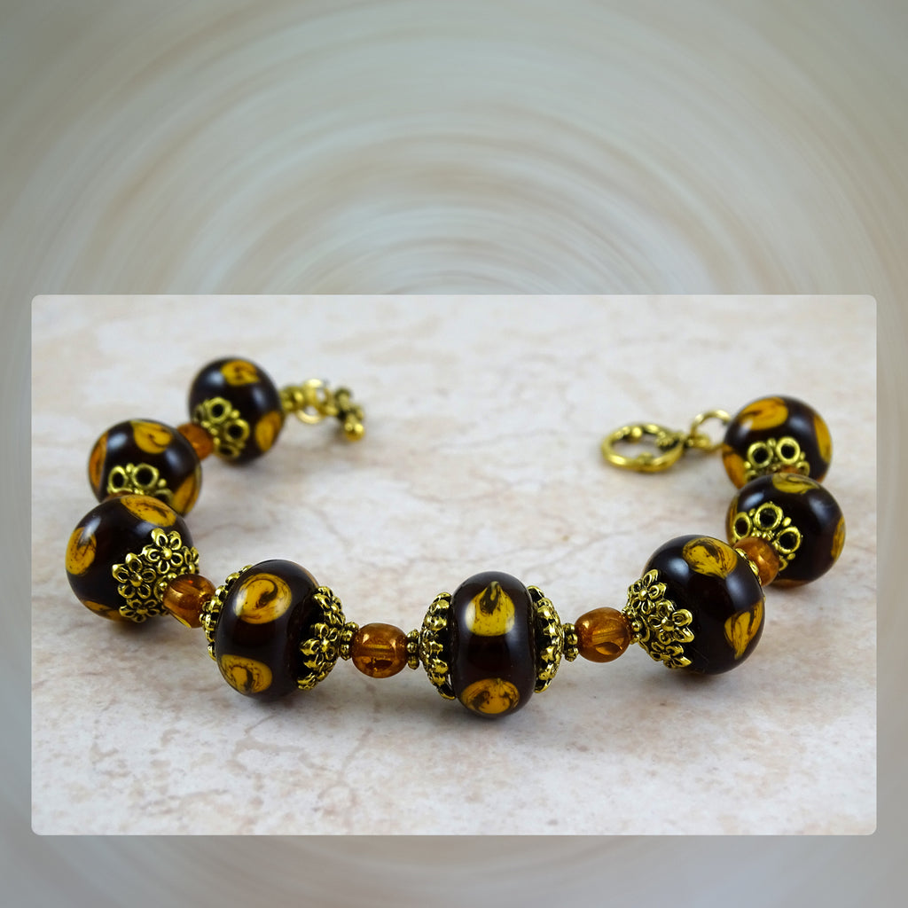 Beaded Bracelet w/ Our Own Handmade Glass Beads