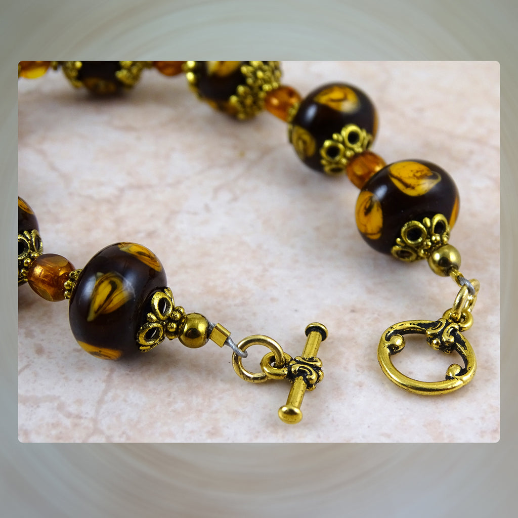 Beaded Bracelet w/ Our Own Handmade Glass Beads