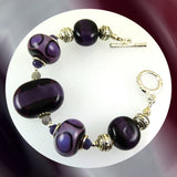 Beaded Bracelet w/ Our Own Handmade Glass Beads & Sterling Silver Accents