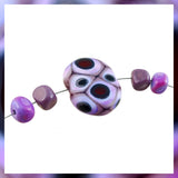 Handmade Glass Bead Set: 5 Lampwork Beads (Pinks, Violet & Red)