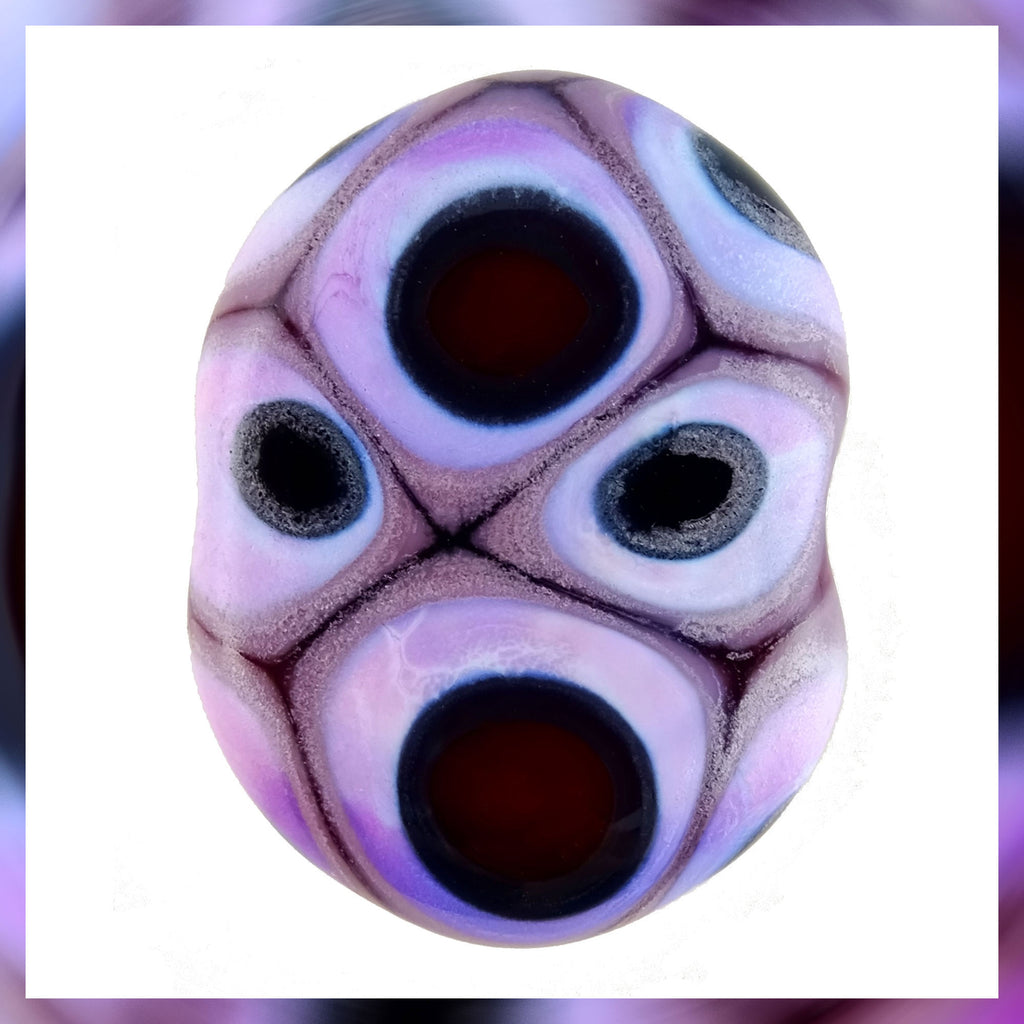 Handmade Glass Bead Set: 5 Lampwork Beads (Pinks, Violet & Red)