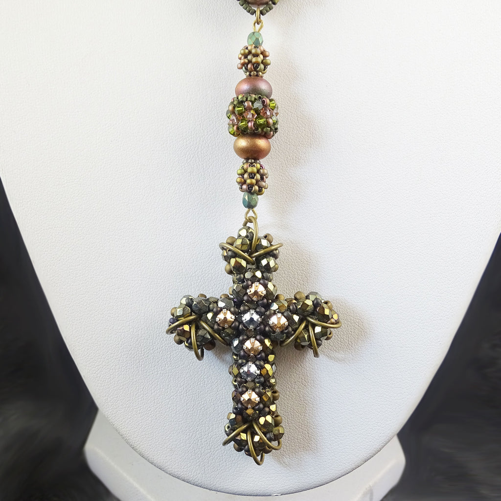 The Renaissance Rosary with Hand-Woven Cross & Accent Beads