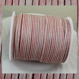 European Round Leather Cord: Distressed Pink (3 Meters / 3.28 Yards)