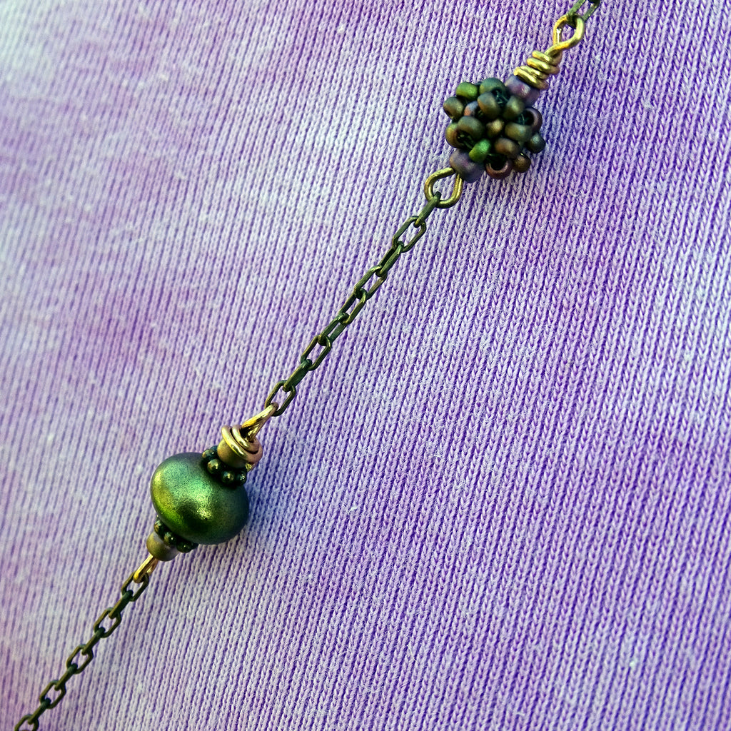 Mandala Amulet Necklace with Hand-Woven Pendant
