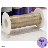 Italian Tubular Wire Mesh Ribbon - Pale Gold (20mm)