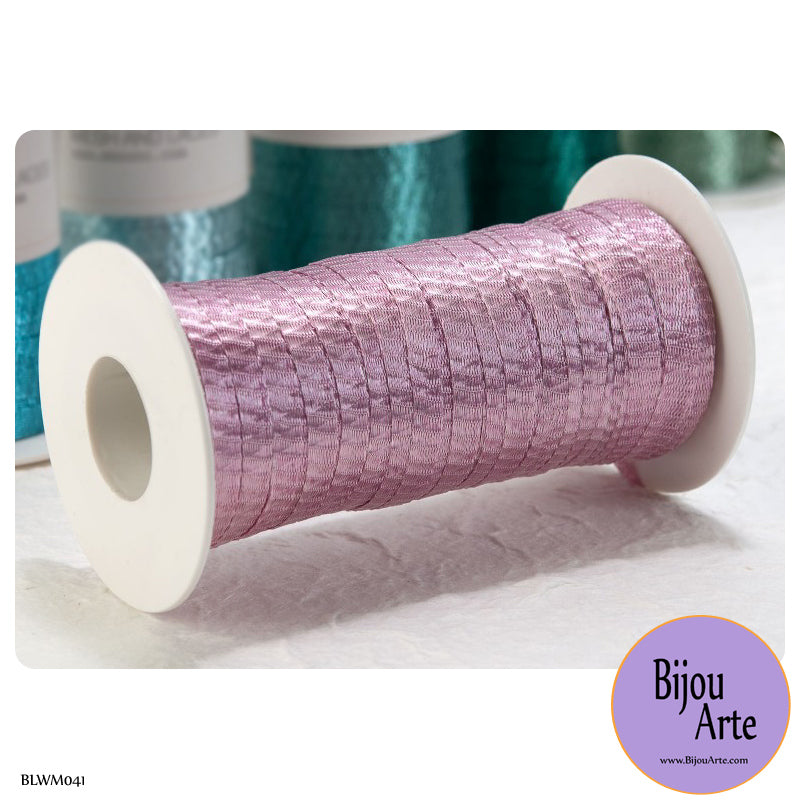 Italian Tubular Wire Mesh Ribbon - Pale Pink (6mm)