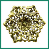 Vintage-Style Brooch: Jade Green and Topaz