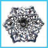 Vintage-Style Brooch: Capri Blue and Crystal