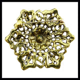 Vintage-Style Brooch: Black and Crystal