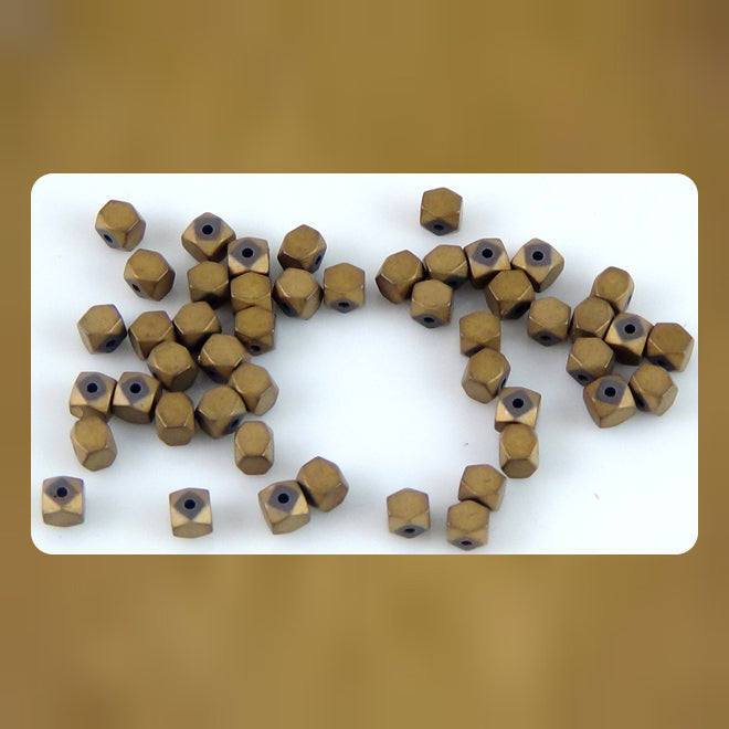 Galvanized Hematite Accent/Spacer Beads - Metallic Matte Light Bronze (50 pcs)