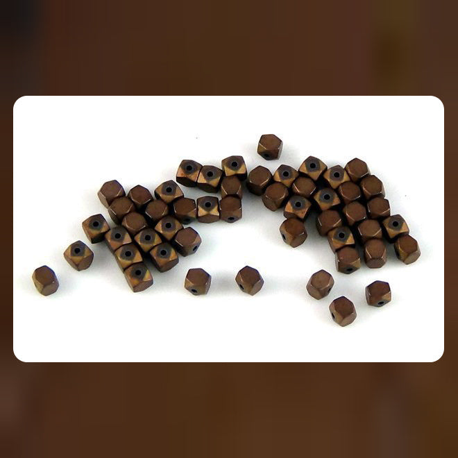Galvanized Hematite Accent/Spacer Beads - Metallic Matte Dark Bronze (50 pcs)
