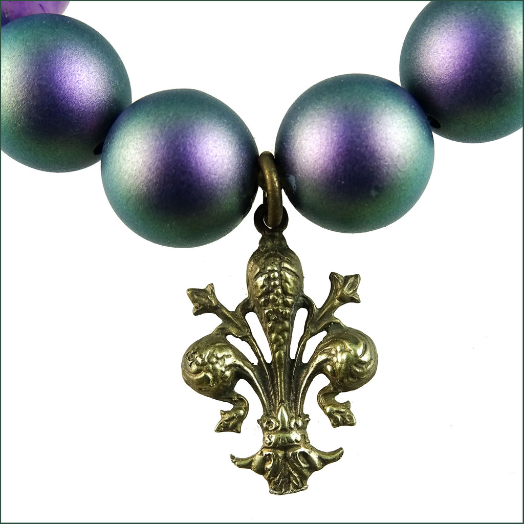 Fantasia Firenze Handcrafted Jewelry: "Autumn Plum" Stretch Bracelet