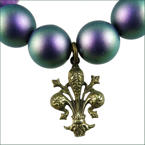 Fantasia Firenze Handcrafted Jewelry: "Autumn Plum" Stretch Bracelet