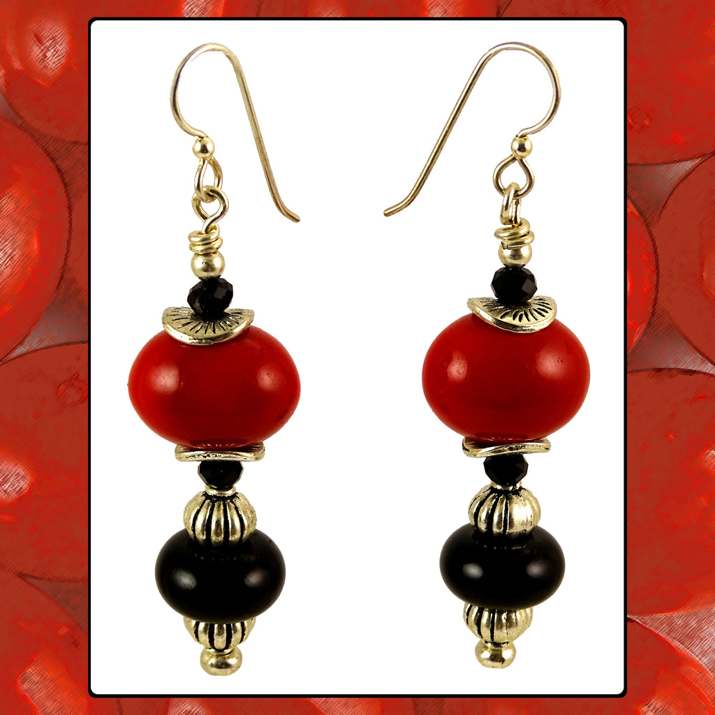 Earrings Featuring Our Own Handmade Beads