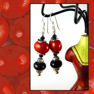 Earrings Featuring Our Own Handmade Beads