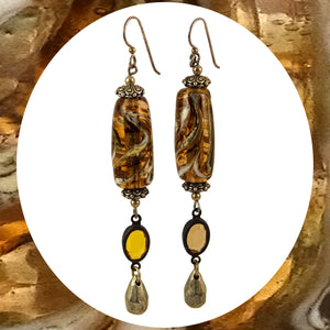 Summer Sand Earrings w/ Our Own Handmade Glass Beads