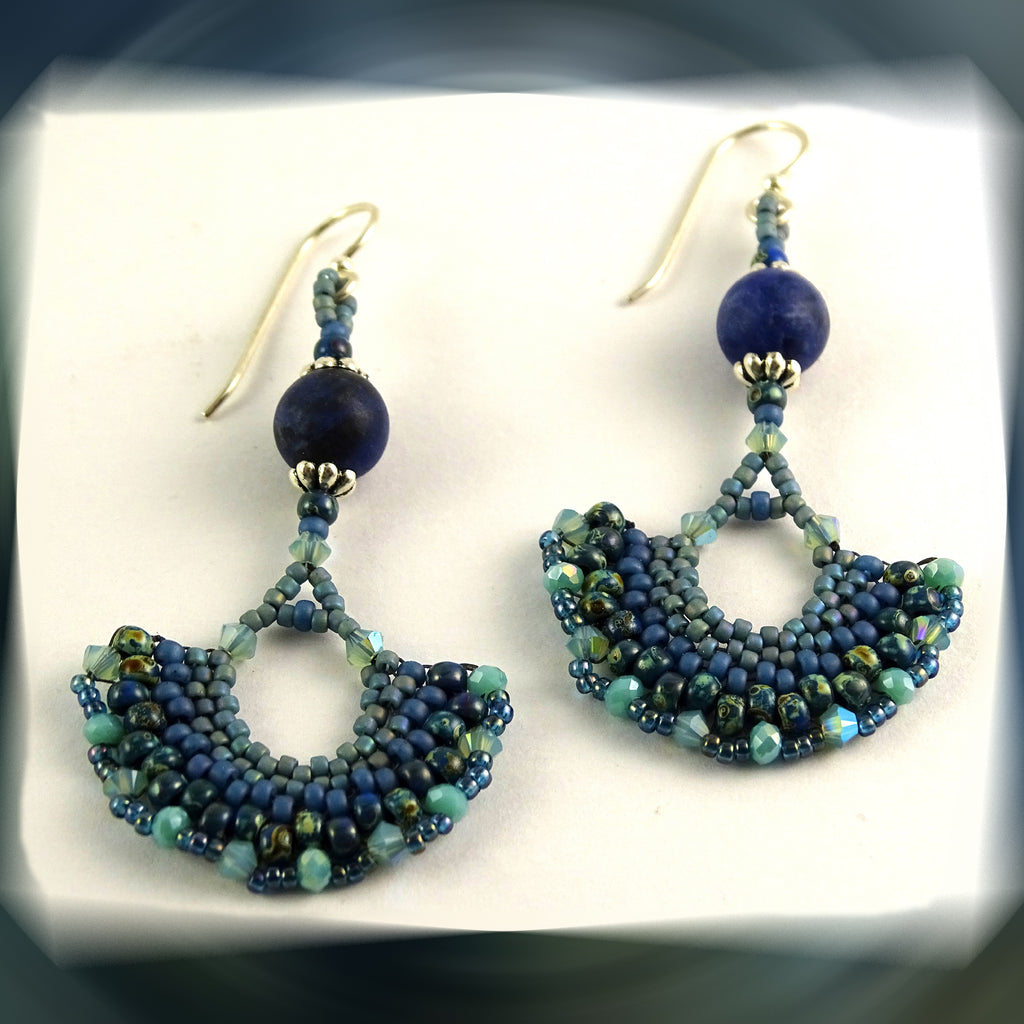 Wedge Petal Weave Earrings: Juniper Berry