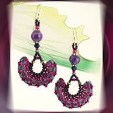 Wedge Petal Weave Earrings: Berry Swirl