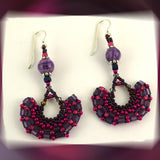 Wedge Petal Weave Earrings: Berry Swirl