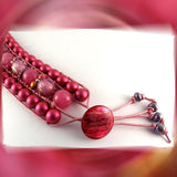 The Big Pink: Triple Row Leather Boho-Wrap Bracelet