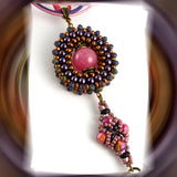 Pink Moon Halo Pendant Necklace