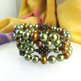 Autumn Leaves Memory Wire Stacked Bracelet