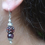 "Lady Luck" Earrings: Grade-A Garnets & Hand-Woven "Berry Beads"