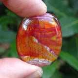 Handmade Glass Focal Bead: Ruby, Pinks & Silver Leaf