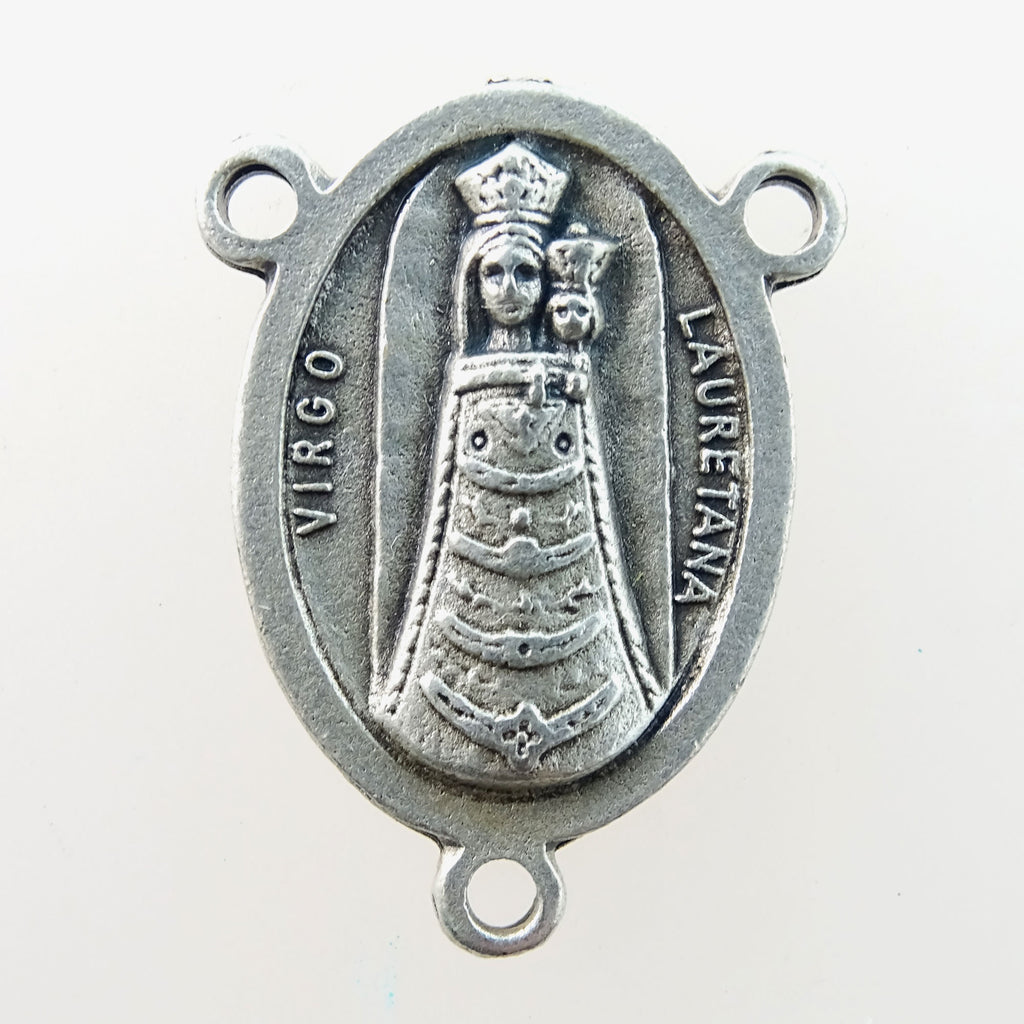 Silver Plated Brass Charm: Rosary Centerpiece